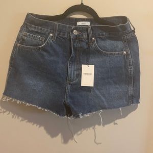 Dark blue denim shorts